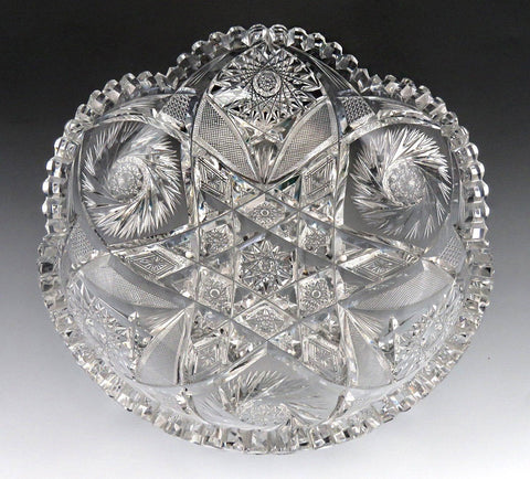 Antique c1910 American Brilliant Period Cut Glass Crystal Bowl or Dish