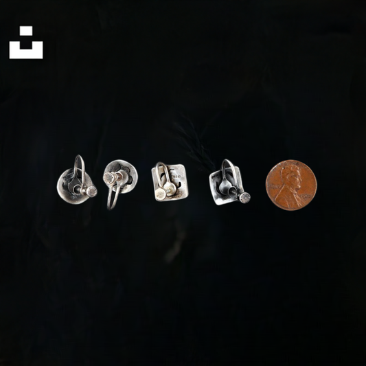 2 Pairs Handmade Sterling Silver Screw Back Earrings Lorna Pearson