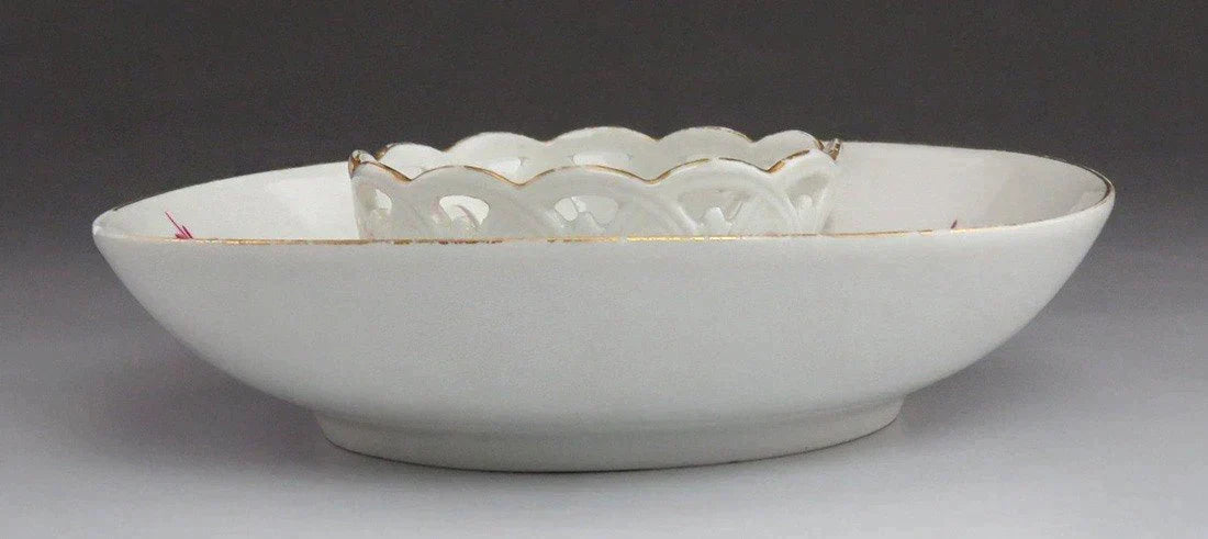 Antique c1800 KPM German Porcelain Trembleuse Saucer