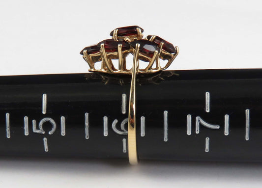 1960's-1980's Modern 14k Yellow Gold Red Garnet Ring Size 6