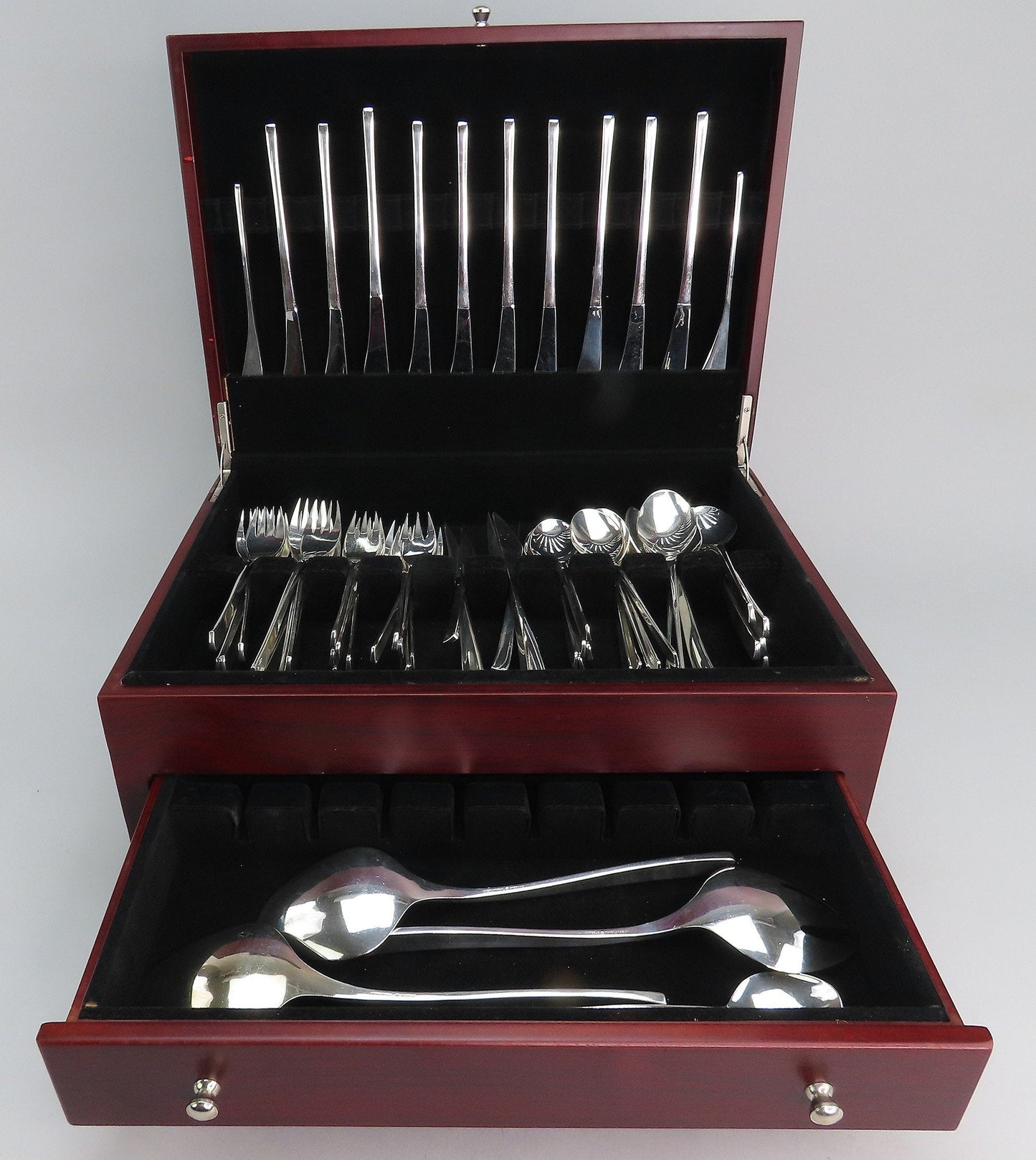 63pc International Sterling Silver Vision Flatware Set R. H. Pearson Mid Century