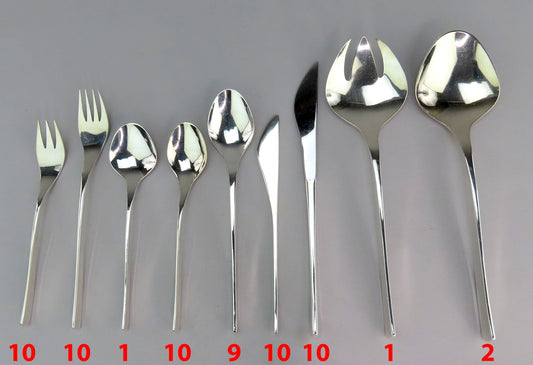 63pc International Sterling Silver Vision Flatware Set R. H. Pearson Mid Century