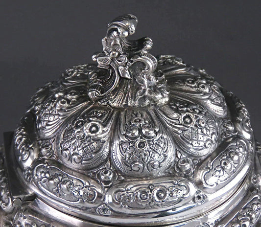 Vintage 1942 Beautifully Hand Chased Finnish Silver Teapot