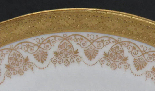 Fine set 6 Cauldon White w/ Gold Gilt Rims Bread & Butter Plates