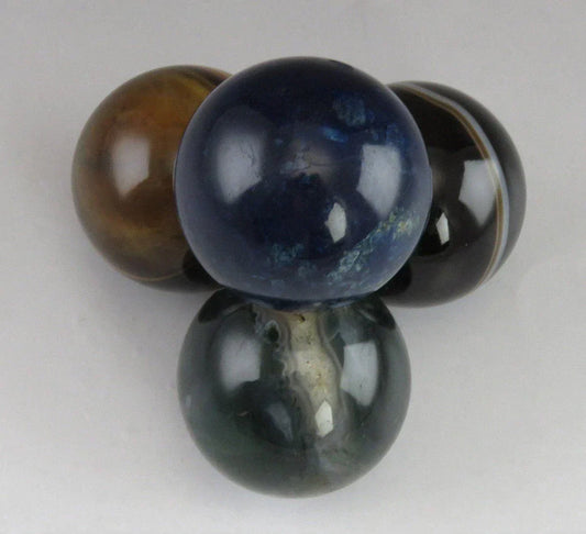 Semiprecious Sphere Pyramid Paperweight Agate Lapis Tiger Eye Natural Stones