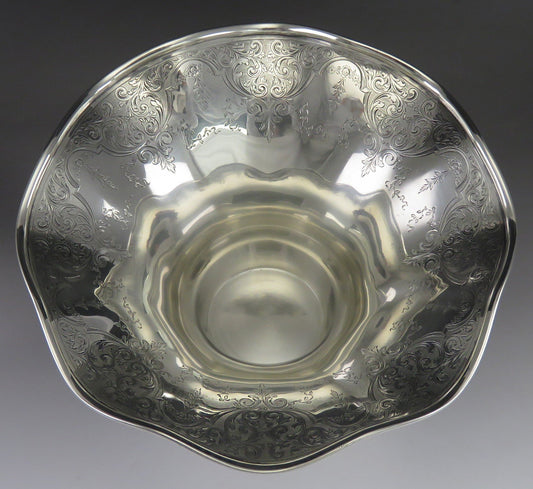 Ornate Antique 1917 Gorham Sterling Silver Engraved Vase