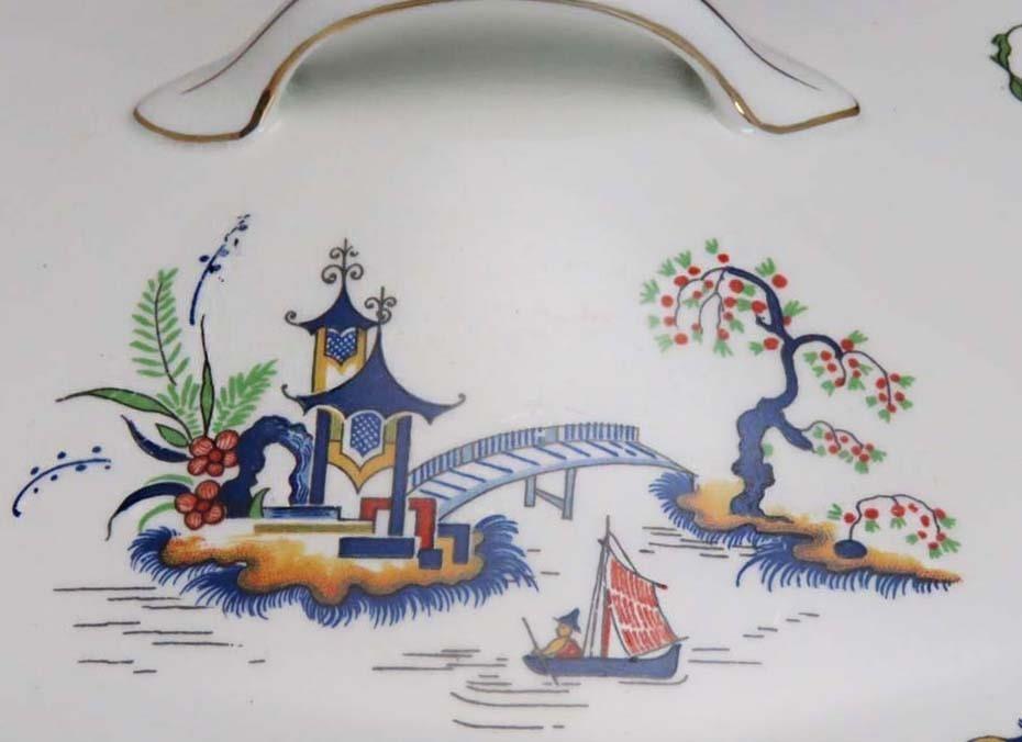 Antique Pair John Maddock & Sons Covered Vegetable Serving Dishes