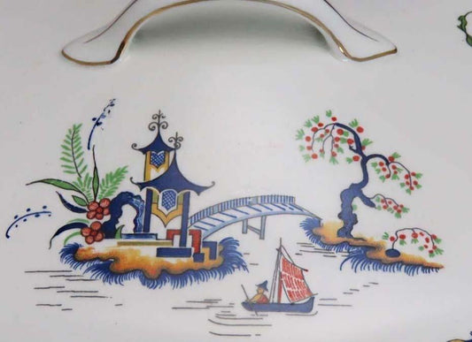 Antique Pair John Maddock & Sons Covered Vegetable Serving Dishes