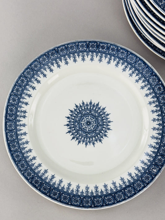 11 Antique Royal Worcester 7 Inch Plates Blue and White 1889