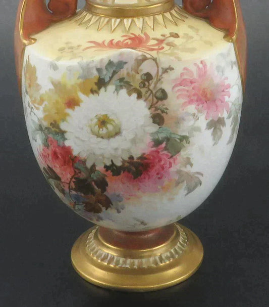 Antique c1890 Victorian Royal Doulton Burslem Tall Porcelain Flower Vase or Urn