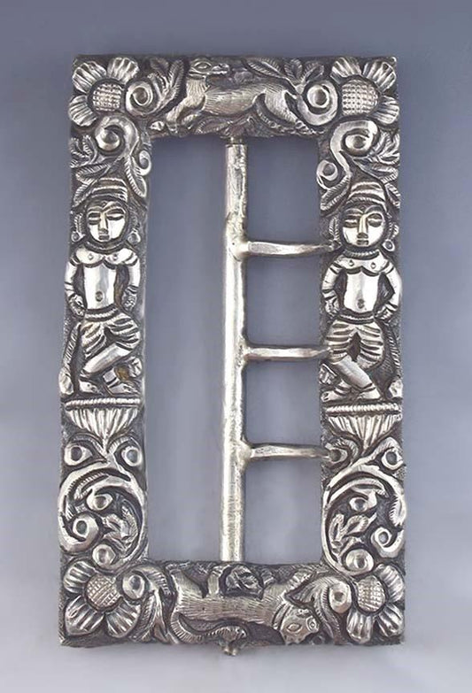Fabulous 1850s-1890s Antique Asian/ Indian/Thai 900 Purity Silver Buckle