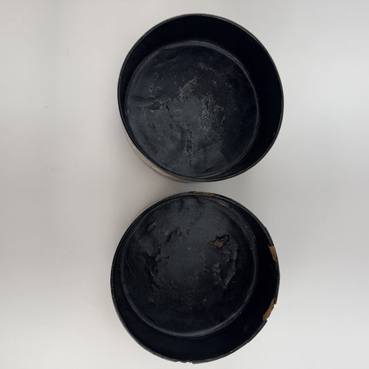 Rare Pair c1810-1825 English Regency Papier Mache Gold Wine Bottle Coasters