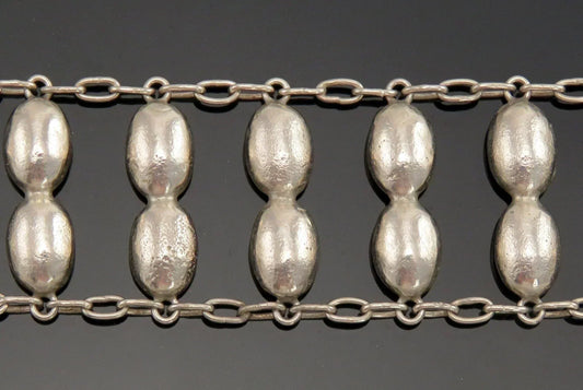 Sterling Silver Barista Coffee Bean Bracelet Size 7 to 7 3/4 Adjustable