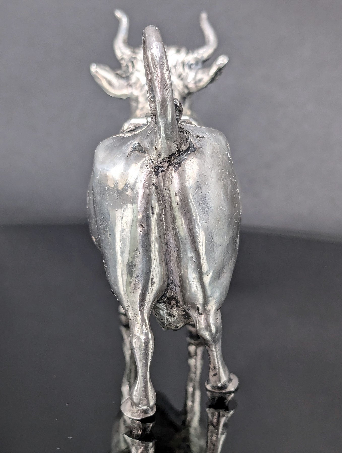 Charming Antique c1890s European Silver Hanau German? Cow Creamer