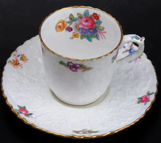 24pc Set Copeland Spode Dresden Rose Savoy Porcelain Demitasse Cups & Saucers