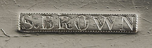 Antique 1820s American Coin Silver Fiddle Table Spoon Samuel Brown 9 3/4"