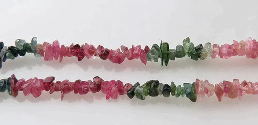 Long & Lovely Plum and Green Tourmaline Gemstone Bead Strand Necklace 36 Inches