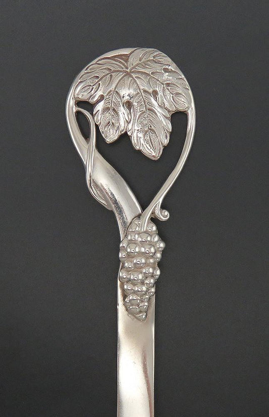 Vintage Solid Sterling Silver Frank Whiting Grape Motif Large Serving Spoon