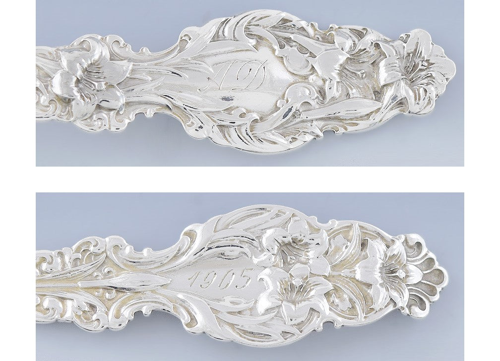 Great set 6 Whiting Sterling Silver Lily Teaspoons