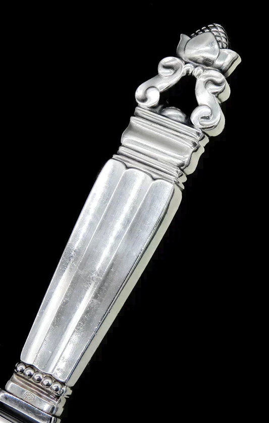 Vintage Danish Mid Century Modern Georg Jensen Acorn Sterling Silver Cake Knife