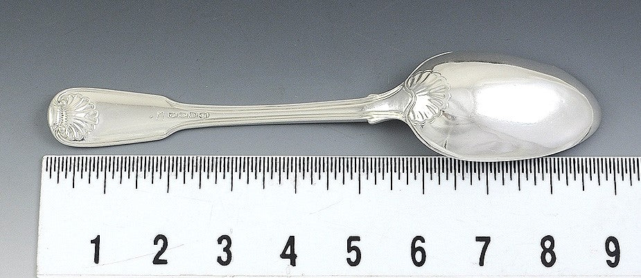 Antique 1815 Georgian English Sterling Silver Fiddle Shell Serving Spoon
