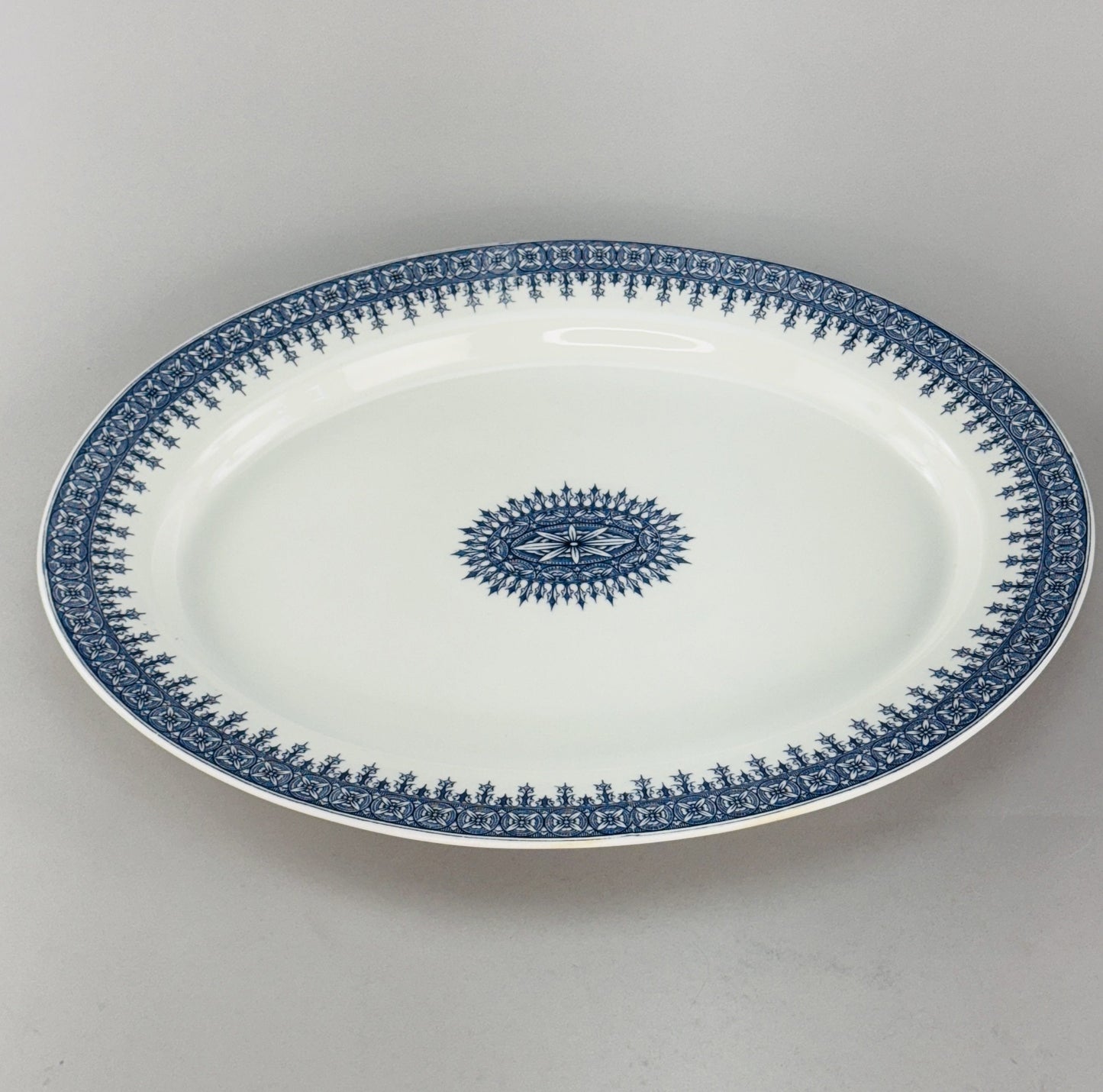 Antique Large Oval 1890 Royal Worcester Serving Platter Blue and White