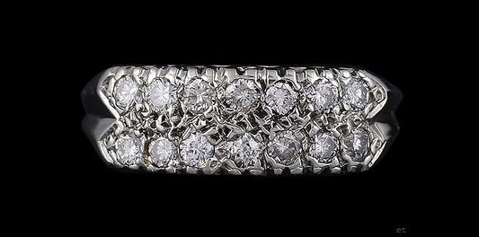 Quality Modern 14K White Gold ~.50ct Diamond Ring Size 6.5