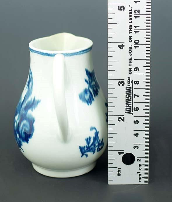Antique 18th C. Porcelain Worcester English Blue and White Creamer Pitcher
