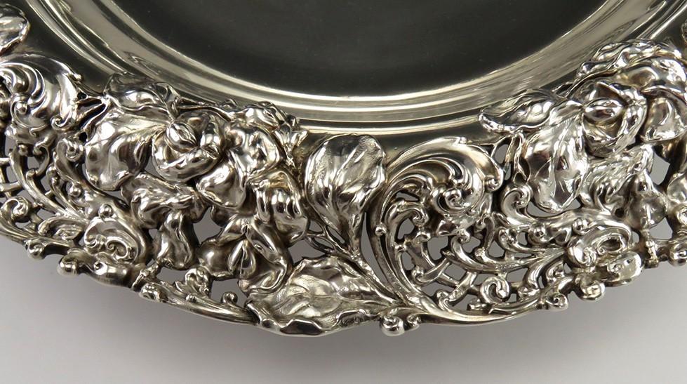 Gorgeous Antique c1900 Sterling Silver Gorham Openwork Floral Centerpiece Bowl