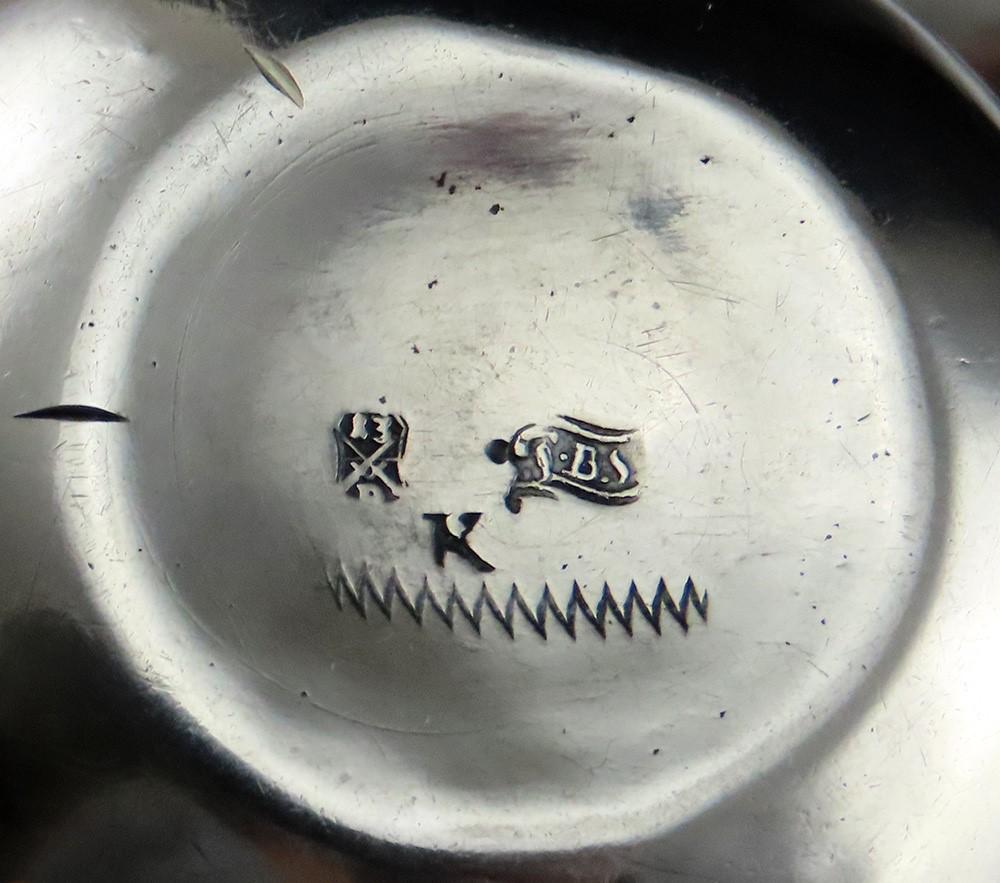 Superb Rare Pair c1760s German Silver Faustbecher Palm Cups Tumblers Dresden