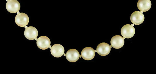 Lovely 14k White Gold Clasp Pearl Strand Necklace Modern