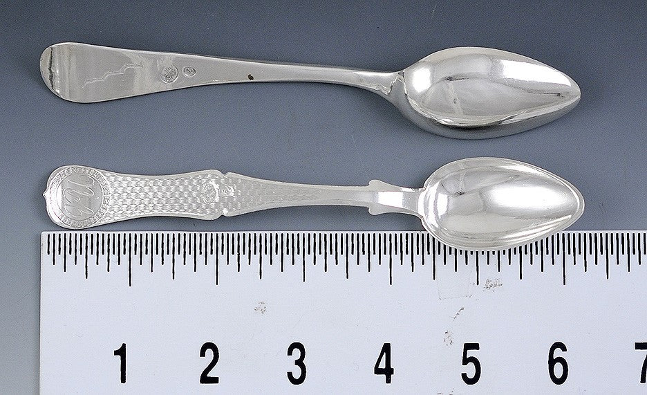 10 Antique Turkish Silver Engraved Tea Coffee Spoons