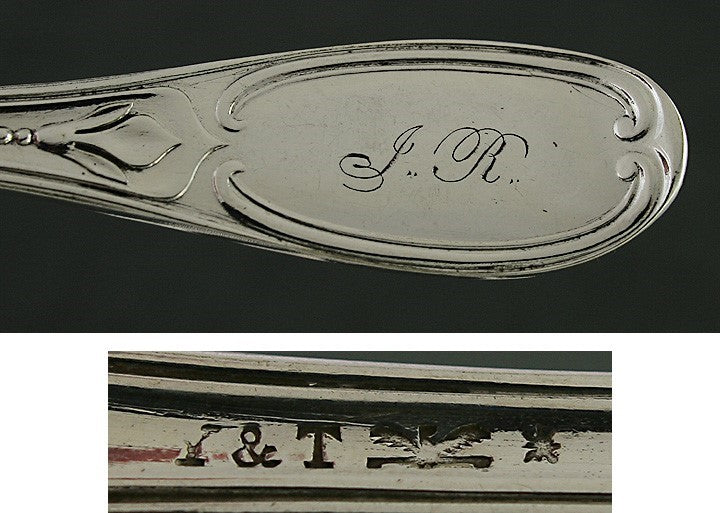 4 American Coin Silver Olive pattern Dinner Forks Mid 1800s