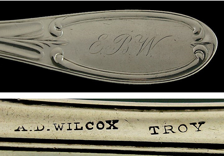 4 American Coin Silver Olive pattern Dinner Forks Mid 1800s