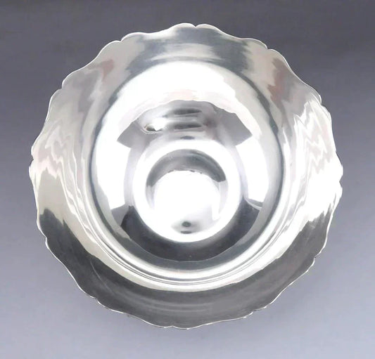 Vintage Heavy Solid Sterling Silver Tiffany & Company Ruffled Rim Serving Bowl