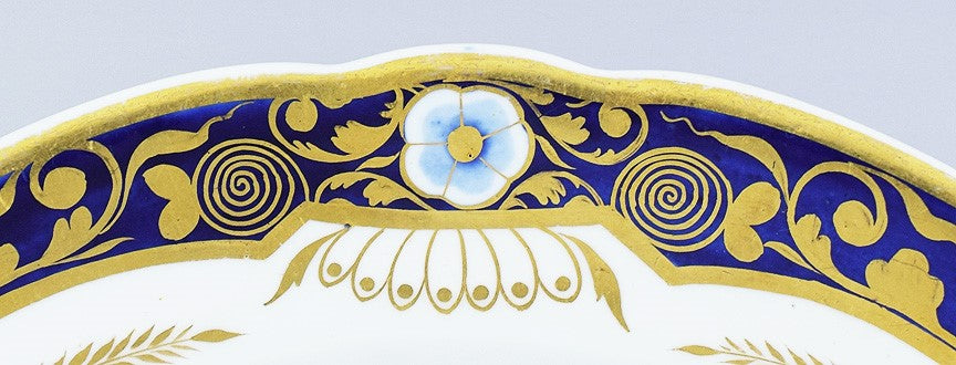 c1800-1825 Lovely set 13 Spode Cobalt Blue White & Gilt Dinner Plates