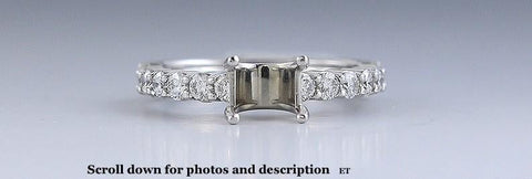 Beautiful Brand New .53ct Diamond & Platinum Ring Setting