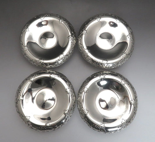 4 Vintage Tiffany & Co Sterling Silver Floral Design Compotes or Tazzas