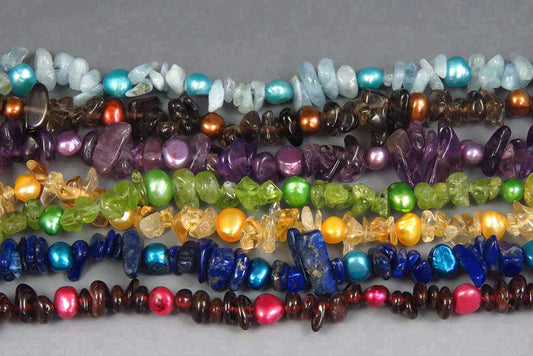Lovely Rainbow Multistrand Gemstone Beaded Necklace Amethyst Topaz Peridot Lapis