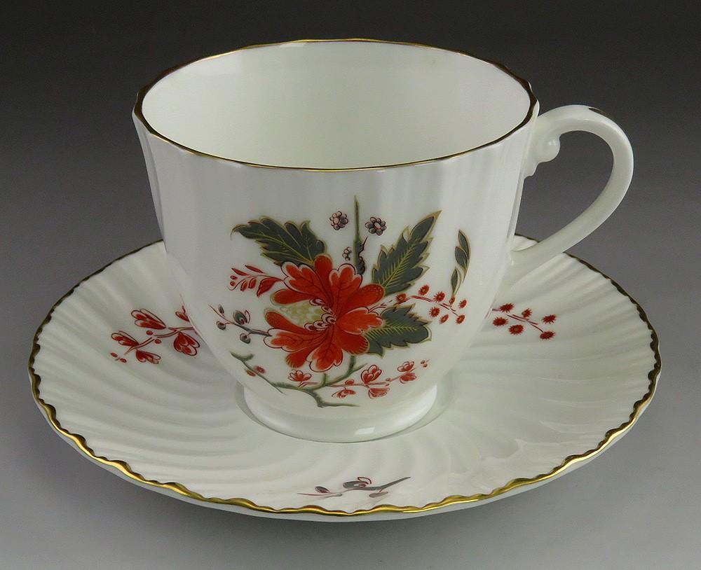 Set of 24 English Porcelain Royal Worcester Lynbrook Tea Cups & Saucers