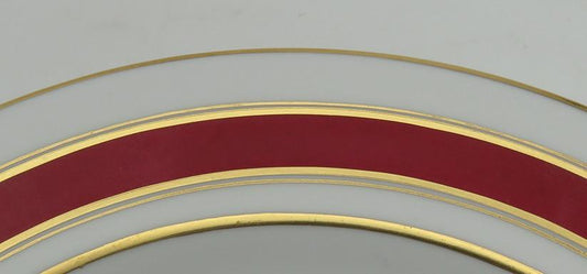 12 Antique c1930 English Porcelain Spode Copeland Golden Fruit Lunch Plates 9"