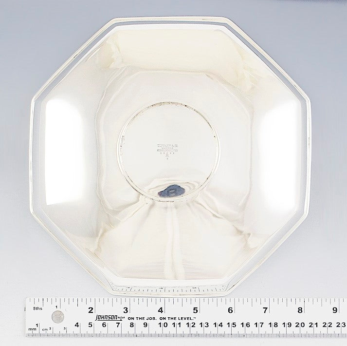 Antique c1907-1947 Tiffany & Co Sterling Silver Octagonal Dish Bowl 8 1/4"