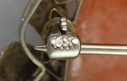 Pretty American Victorian 14k White Gold Cameo of a Young Woman Pin Pendant