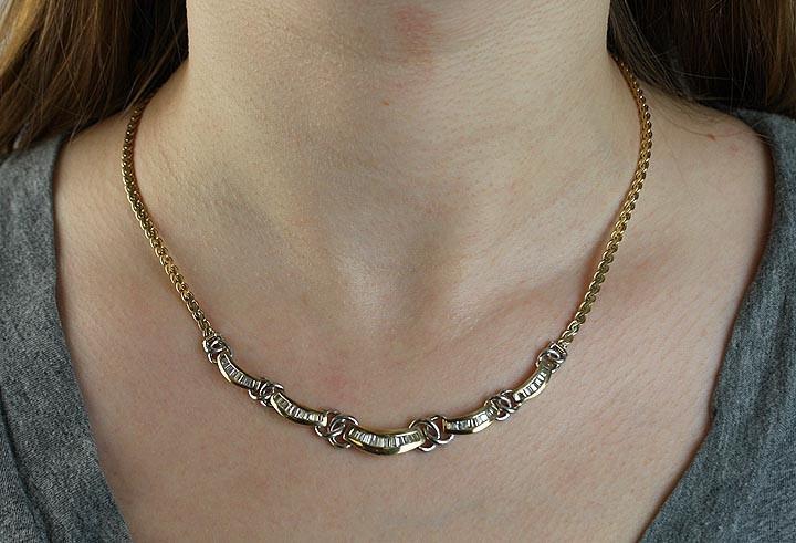 Great Platinum 14k Yellow Gold Diamond Necklace