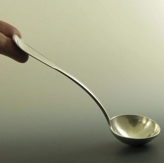 Sunshing Chinese Export Silver Fiddle Thread Pattern Tudor Ladle