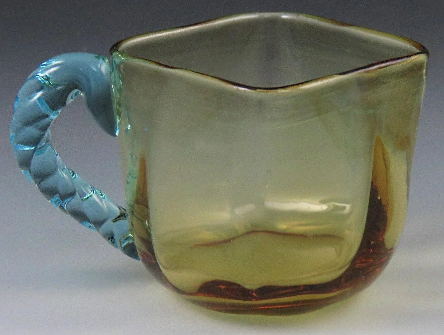 4 Unique Victorian European Cube/Box Form Cordial or Shot Glasses w/ Rope Handle