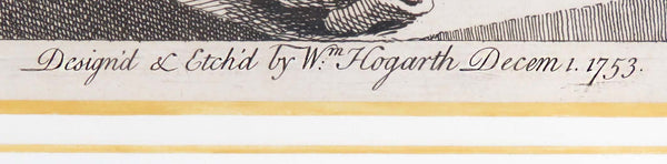 Circa 1753 English William Hogarth Columbus Breaking Egg Print, Period Piece
