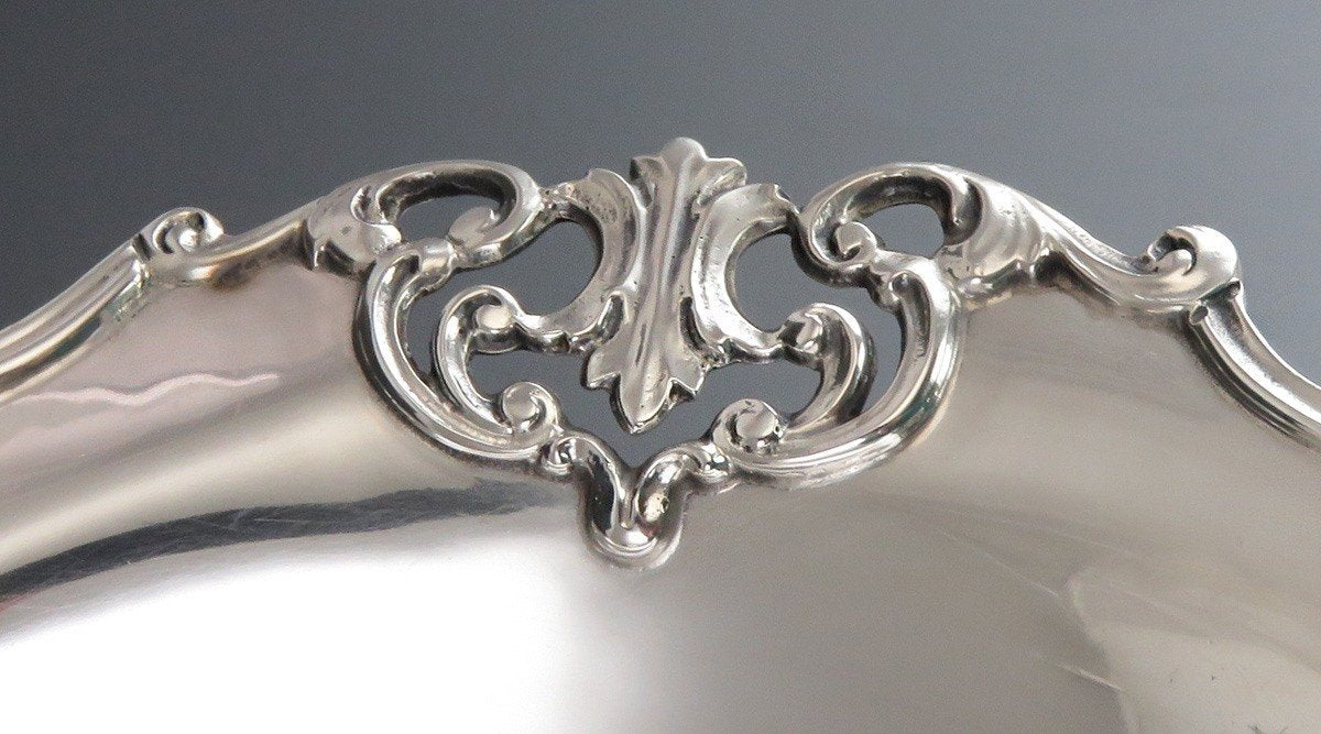 Antique 1923 English Sterling Silver Decorative Rim Compote/Raised Dish or Bowl