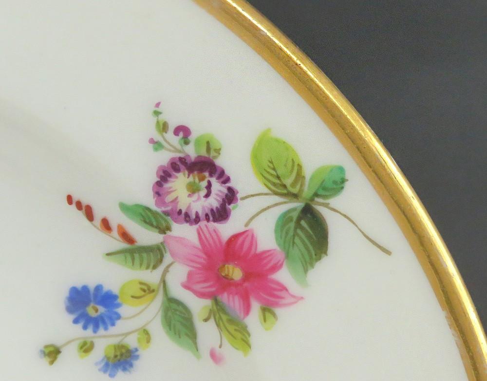 Great 10 Antique c1860s Colorful Floral Gilt Paris Porcelain Soup Bowls 8 1/2"