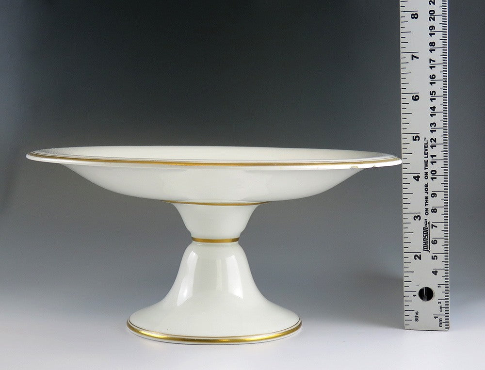 Antique c1870s Copeland Tall Pedestal Compote Cake Stand Wildflowers Butterfly